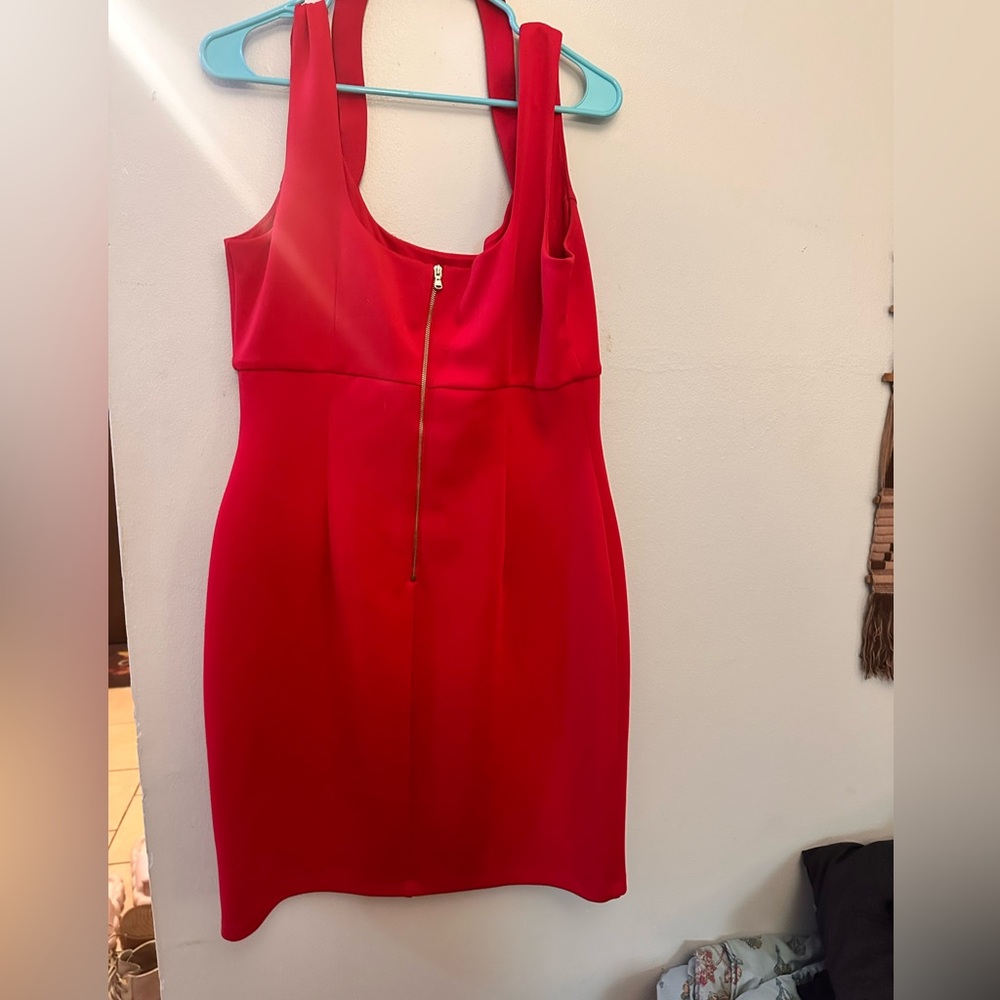 Guess Vibrant Red Backless Dress